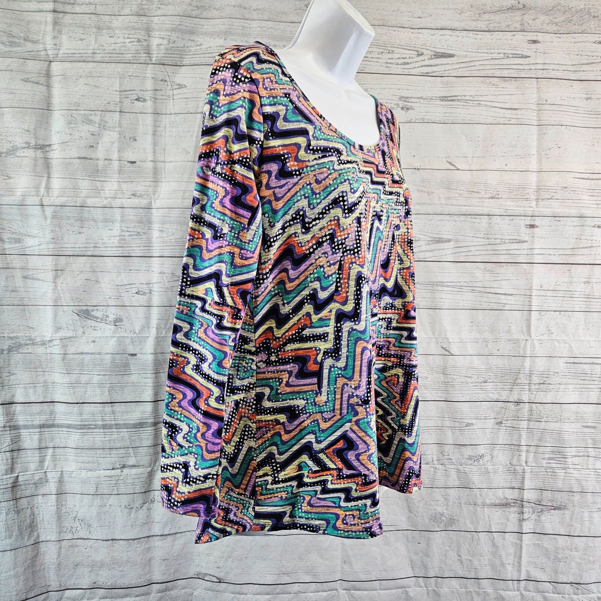 Haut Femme Lularoe Lynnae - Mauve Chiné - Taille M - Manches Longues, Col Rond