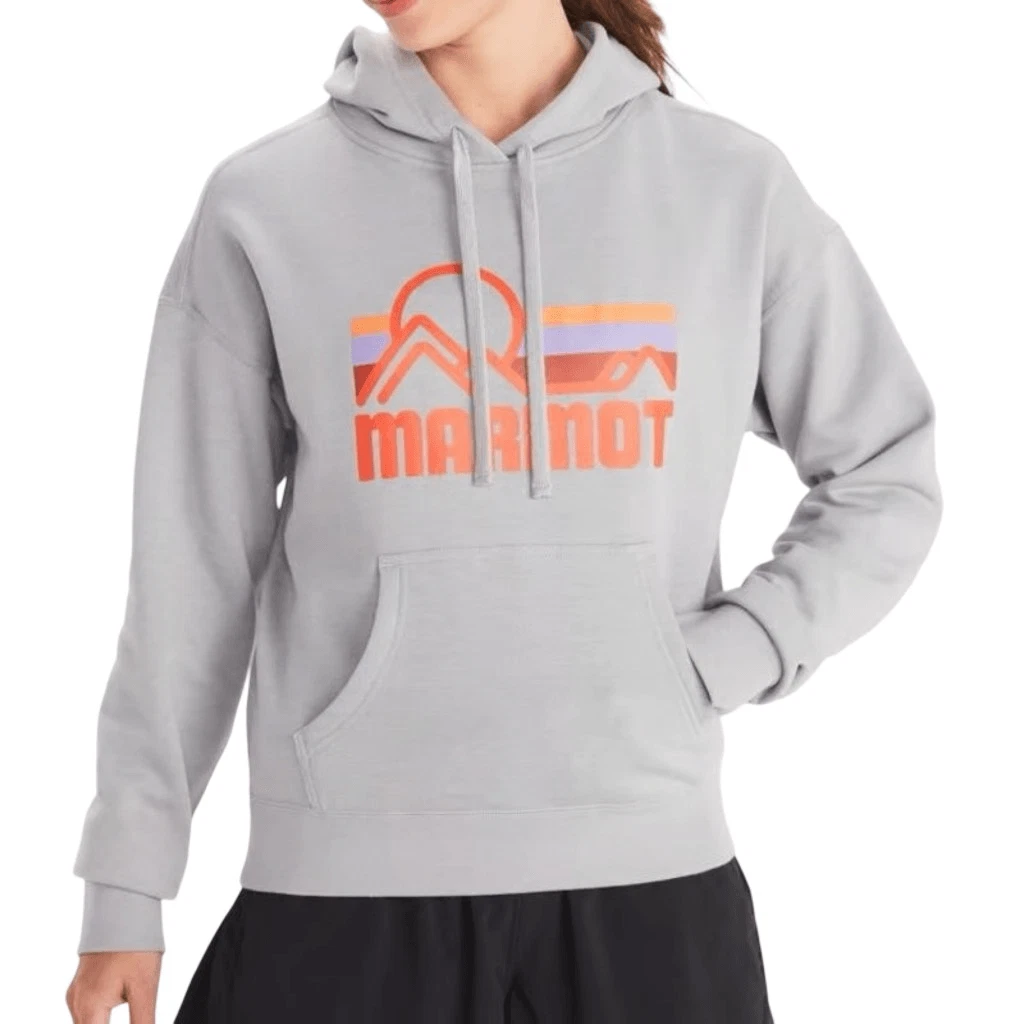 Marmot Coastal Hoodie Size XL Sleet Heather Fleece Pullover Athleisure Women’s