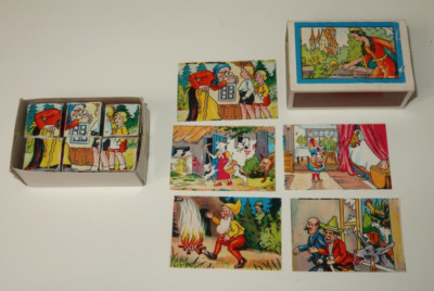 Mini Matchbook Puzzle Blocks 6 Pictures Fairy Tale Made in West Germany