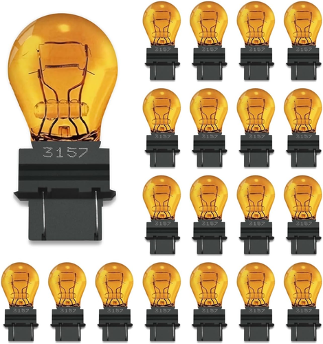 3157A(Amber) Bulbs 20 Pack,12V 3047 3057 3157LL 3157K 3457 3757 4057 4157 Miniat