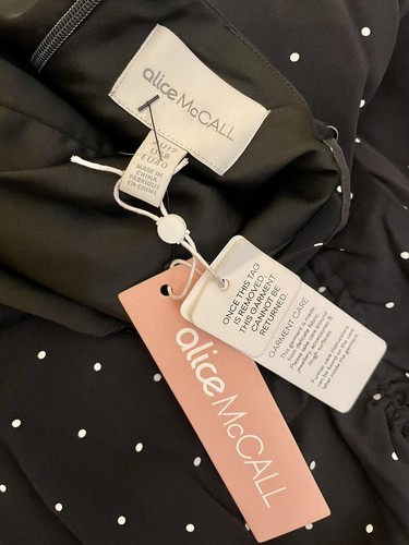 Alice McCall Oscar ärmelloses Midikleid gepunktet Schlitz vorne 8 neu mit Etikett - Bild 9 von 10
