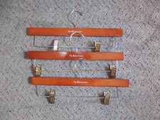 Polo Ralph Lauren Logo Wooden Brown 3 Hangers Suit Pants Shorts Adjustable Clips