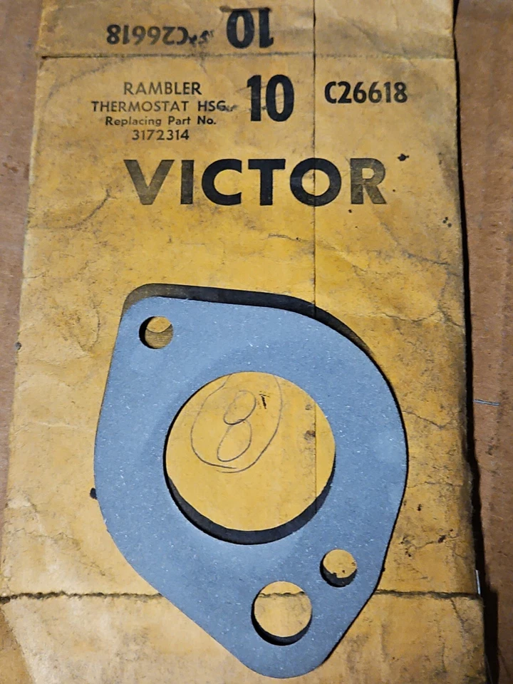 JUNTA DE SALIDA DE AGUA NORS VICTOR C26618 para 64-70 RAMBLER/WILLYS REEMPLAZA 3172314 Foto 2 de 3
