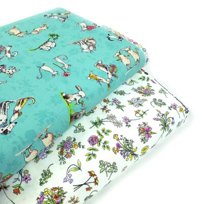 CLOTHWORKS From the heart by Anita Jeram 100% cotton mice, floral fabric