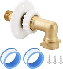 RV City Water Fill Inlet Flange Brass with Check Valve Hookup Connector 