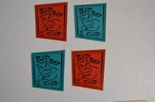 4 Vintage Bad Boy Club Stickers Lot Life's a Beach Collectible 1980's Surf Skate