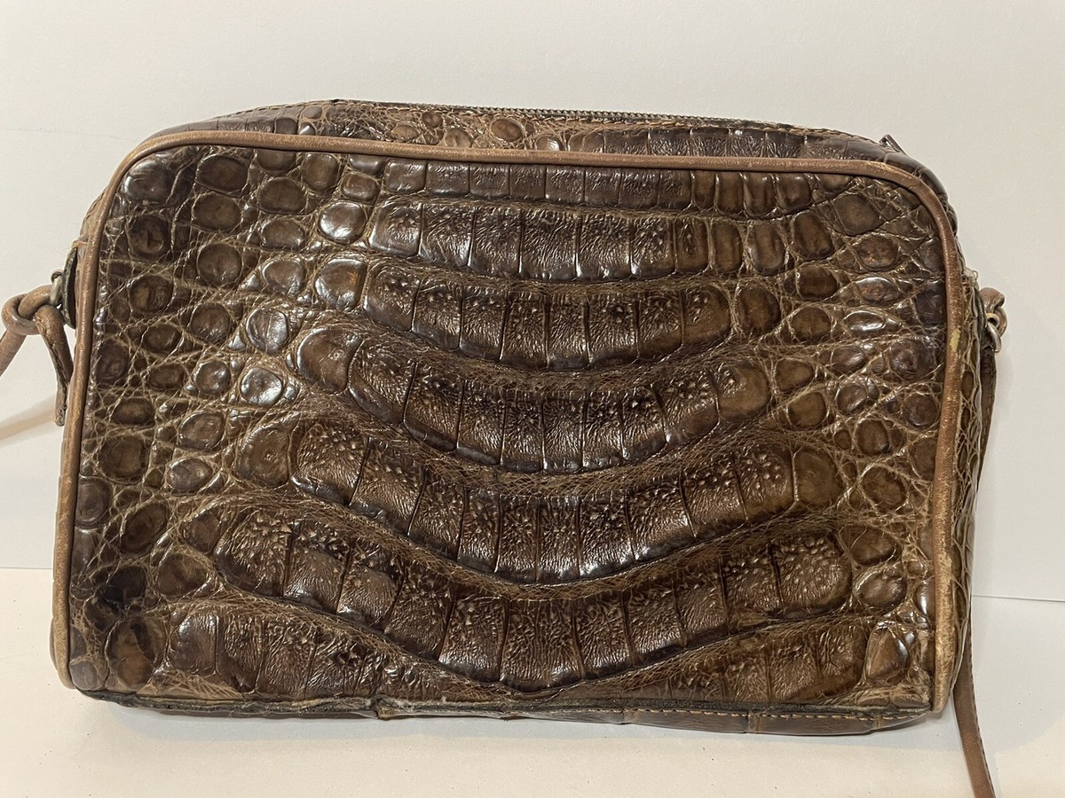 Vero Coccodrillo Brown Crocodile Leather Handbag | eBay Vero Coccodrillo Brown Crocodile Leather Handbag | eBay