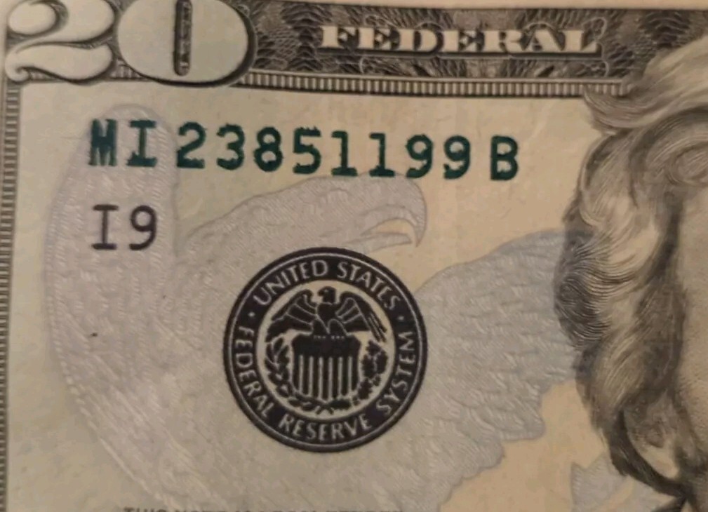 Error $20 Dollar Bill — Over Inked Serial (Full) — 2013