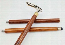 Antique Brass Designer Handle Vintage Walking Cane Wooden Walking Stick Men's Gi