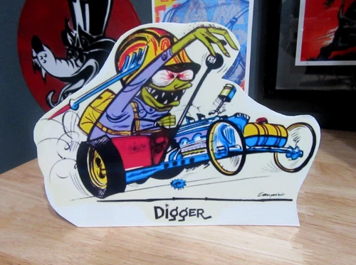 Weird O's Digger Tabletop Standee Cutout | Rat Fink Hawk Weird Oh's Nutty Mads