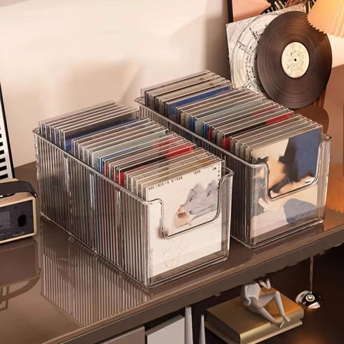 Detachable Divider Vinyl Record Display Boxes CD Storage Case  Home
