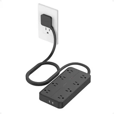 TESSAN 5 FT Extension Cord with Multiple Outlets Flat Plug 2000J Surge Protector