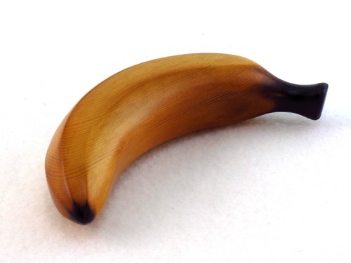 Wooden Fruit Carved Banana Sculpture Huon Pine Turned Timber Collectable