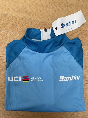 Santini UCI Women's World Tour Long Sleeve Blue Rear Zip Podium Jersey - Size S - Picture 7 of 10