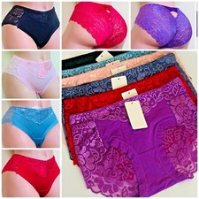 6-12 HI-WAIST Bikini Briefs Lace Underwear Undies Panties GIFTS PACKS 640 S-XL