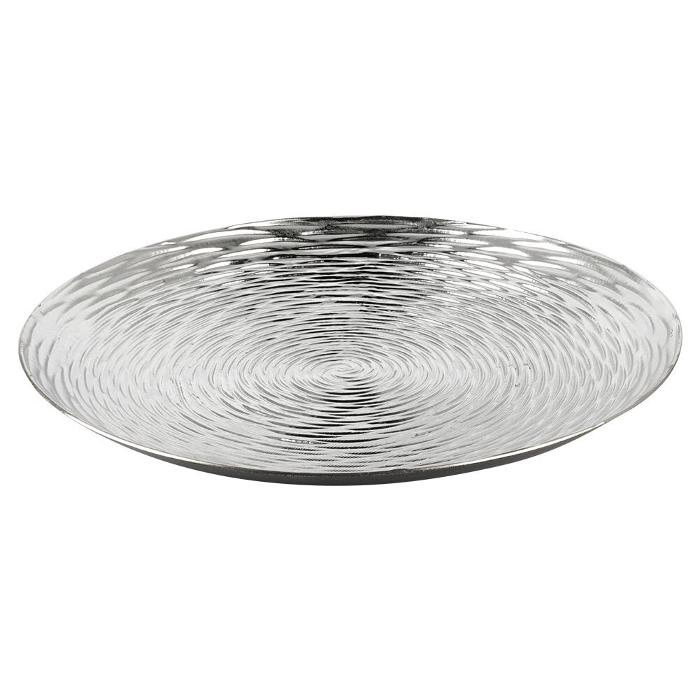 Vilde Servierteller Silber 33cm - Edelstahl Unterteller Deko Teller