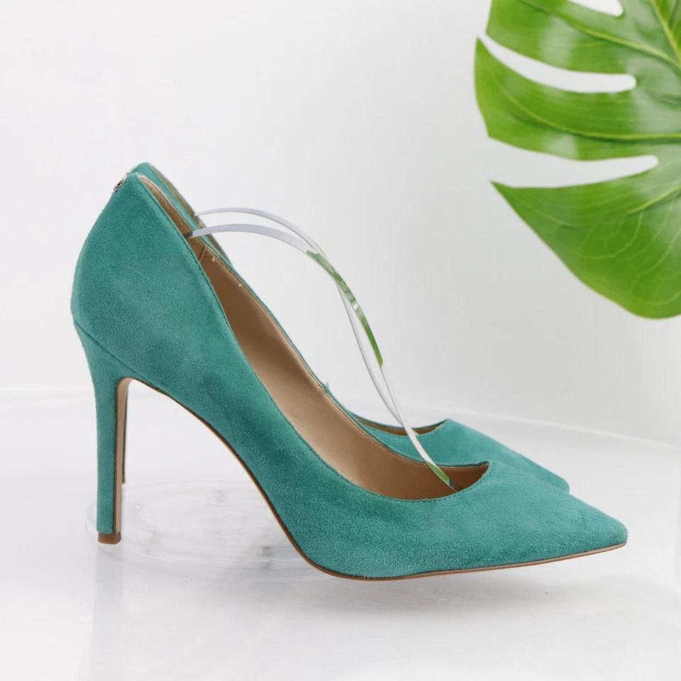 Sam Edelman Womens Hazel Pump Size 8.5 Teal Suede Pointed High Heel Dress Shoe - Image 3 of 4