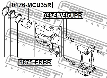 1875-FRBR FEBEST Repair Kit, brake caliper for ISUZU,OPEL,VAUXHALL