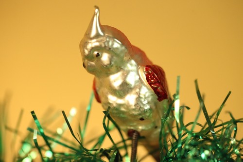 Vintage USSR ☭ Soviet Russia Christmas Glass Ornament Parrot figurine O034 - Picture 2 of 4