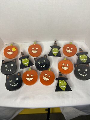 Tag Halloween Floating Candles Pumpkins, Witch, Black Cat