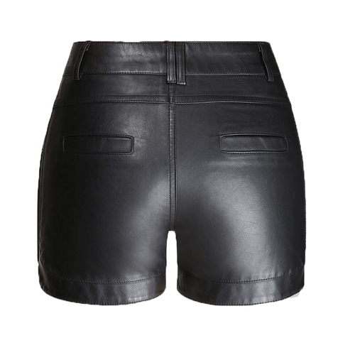 white leather shorts womens