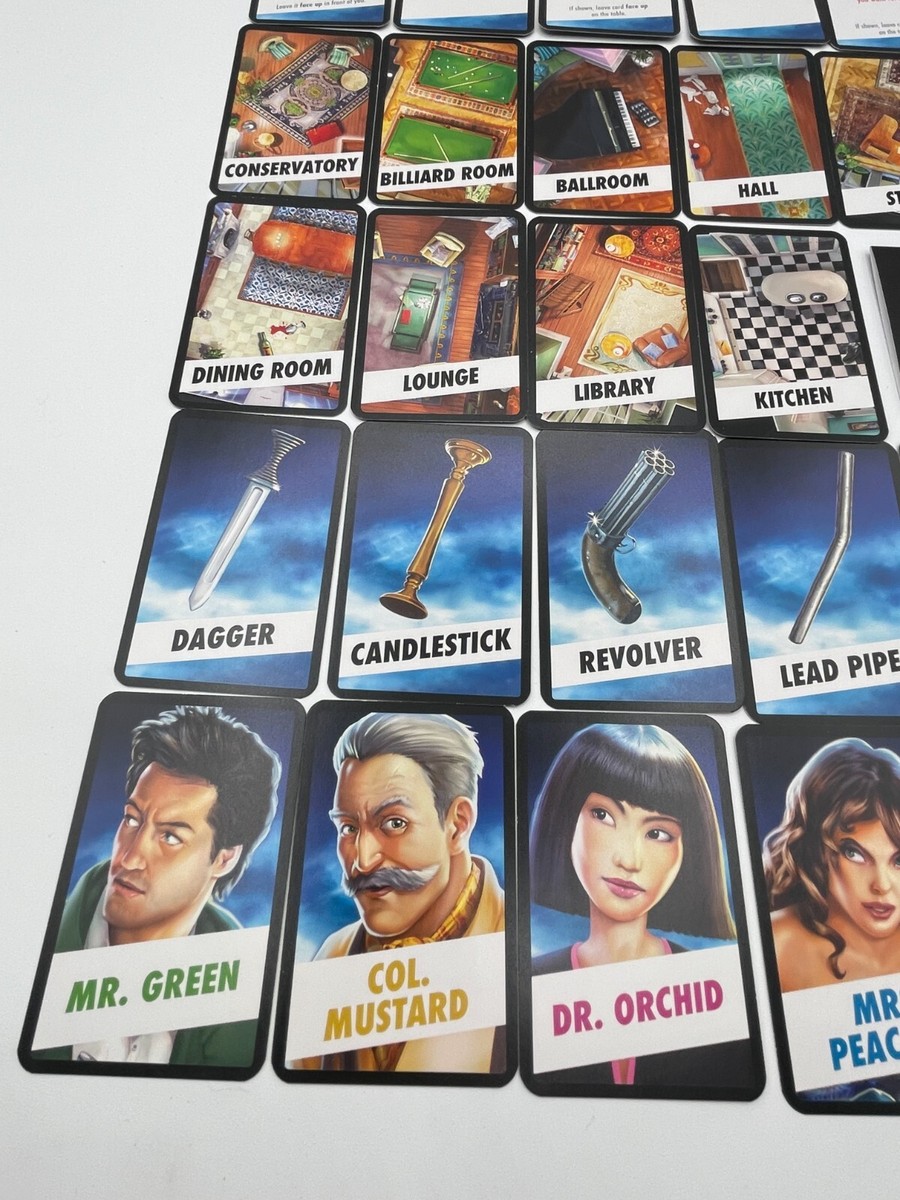 Clue Board Game Set of Cards Complete Replacement Parts Deck 2015