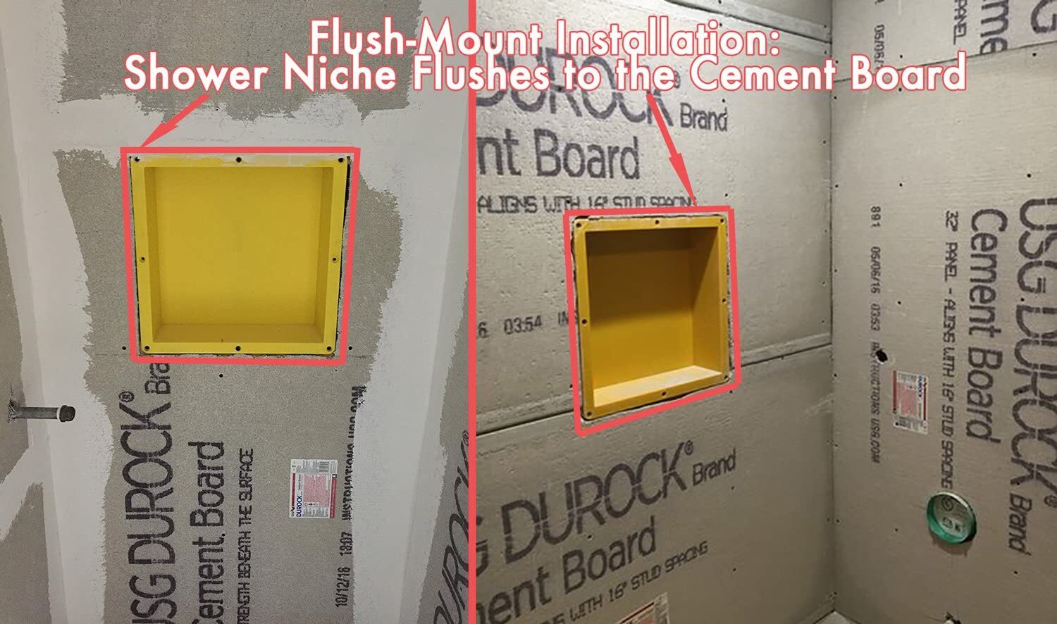 Waterproofing Niche Double Shelf Organizer Storage Bathroom Shower