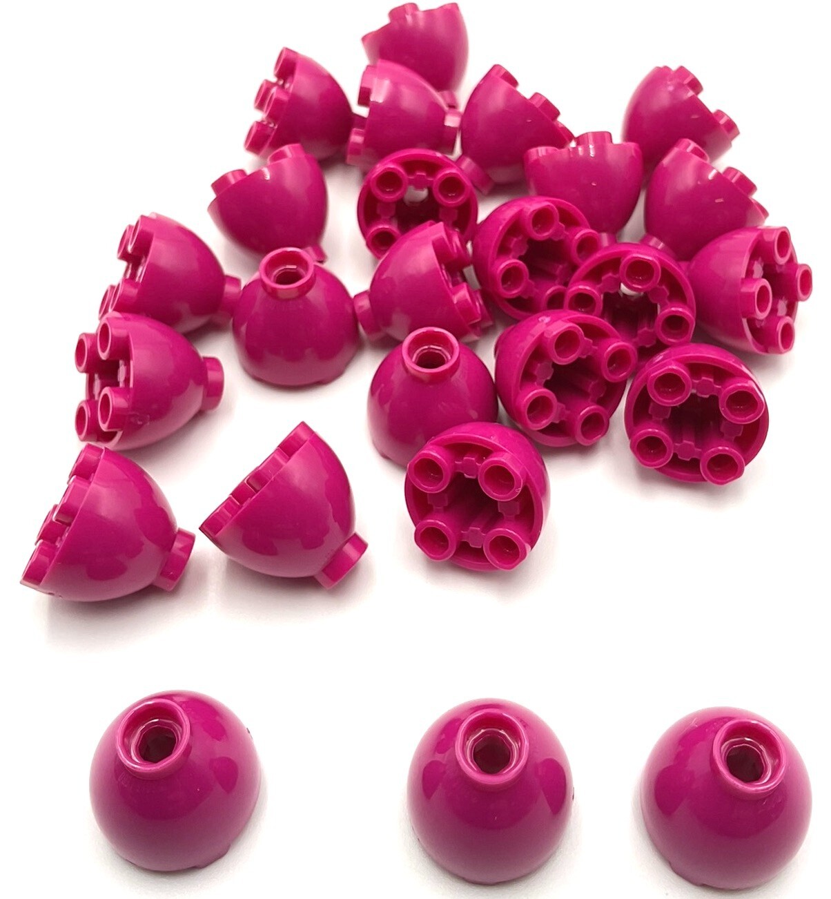 Lego 25 New Magenta 2x2 Dome Bottom Studs Building Bricks