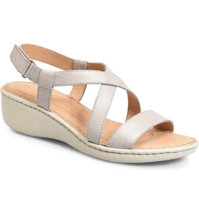 Born Idella Wedge Gray Women s Sandal N2998 Size 11 M