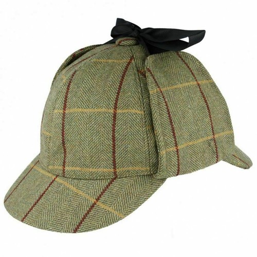 Controllo di Lana Tweed Sherlock Holmes Cappello Deerstalker Cappello-Verde  | eBay