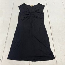Michael Kors Black Cinched V-Neck Sleeveless Midi Dress Women's Size Medium