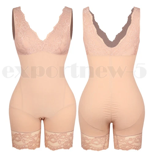 Mujeres Sexy Encaje Cuello Body Modelador de Cintura Entrenador Barriga Control Body Prendas con Forma - Imagen 17 de 24
