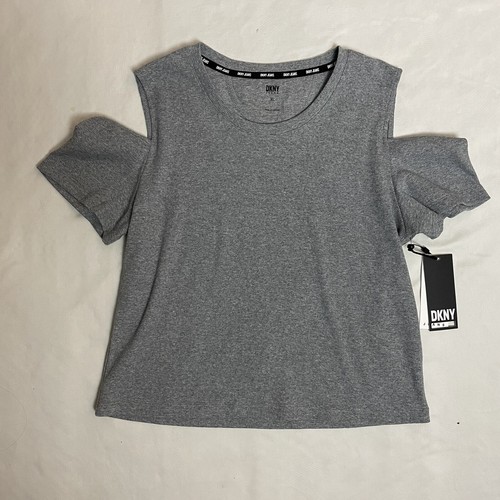 NWT New $69 DKNY Jeans Cutout Grey Top Size XL - Picture 7 of 11