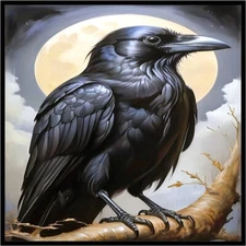 30 Custom Raven in the Moon Light Personalized Address Labels