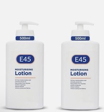 2x E45 Moisturising Lotion Pump 500ml Hypoallergenic Eczema Dry Skin