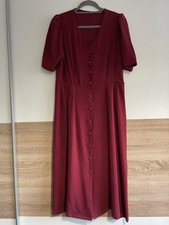 Women’s Burgundy Red Midi Tea Dress Size 12-14 BNWOT