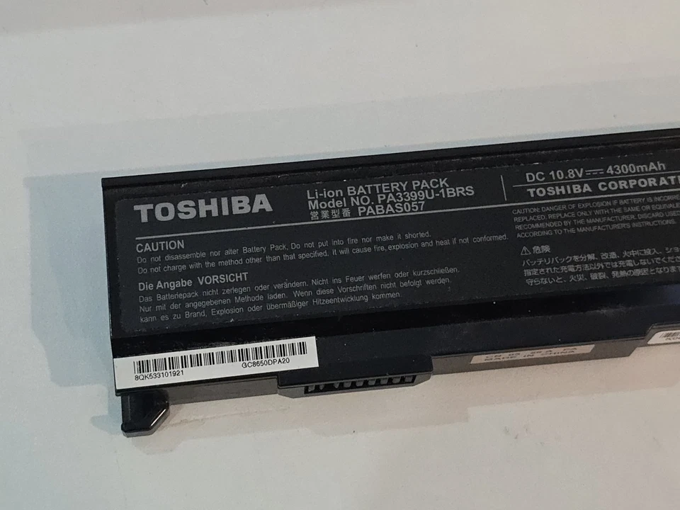 Batería Original Toshiba PA3399U-1BRS 10.8V 4300mAh 60% Salud Foto 2 de 2