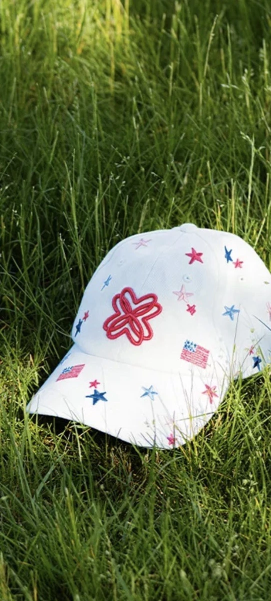 Lilly Pulitzer Exclusive White Cap with Pink, Red & Blue Star Embroidery OS Sail into Memorial Day weekend ⚓️ in style with the Saint  main image 4