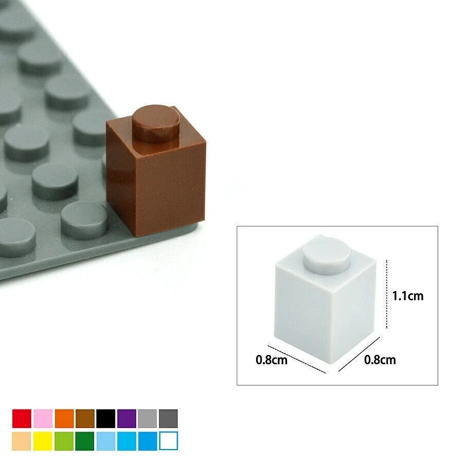 200 Piezas Nuevos 1x1 Bloques Ladrillos Para Lego Piezas de Construcción Lotes a Granel Elige Color Foto 3 de 4