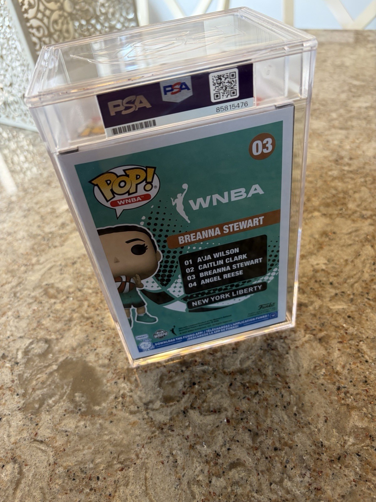 Breanna Stewart Signed Funko Pop 03 PSA/DNA Encapsulation New York Liberty Auto view 3