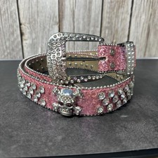 Western Leather Belt Bling Rhinestone Cowboy Cowgirl Y2K Bling Studded Belts
