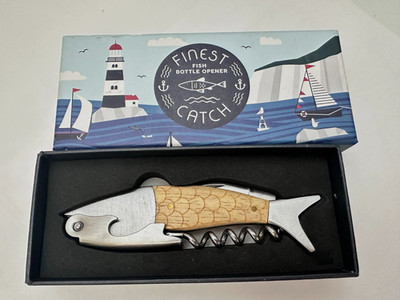 Finest Catch Fish Corkscrew Wine Key Bottle Opener