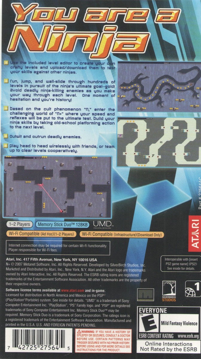 N+ for Sony PSP 742725275645| eBay