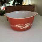 Pyrex 473-B Autumn Wheat Harvest Glass Mixing Bowl 7in Round