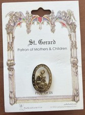 St. Gerard Lapel Pin, Gold Tone, Patron of Tailors and Garment Workers