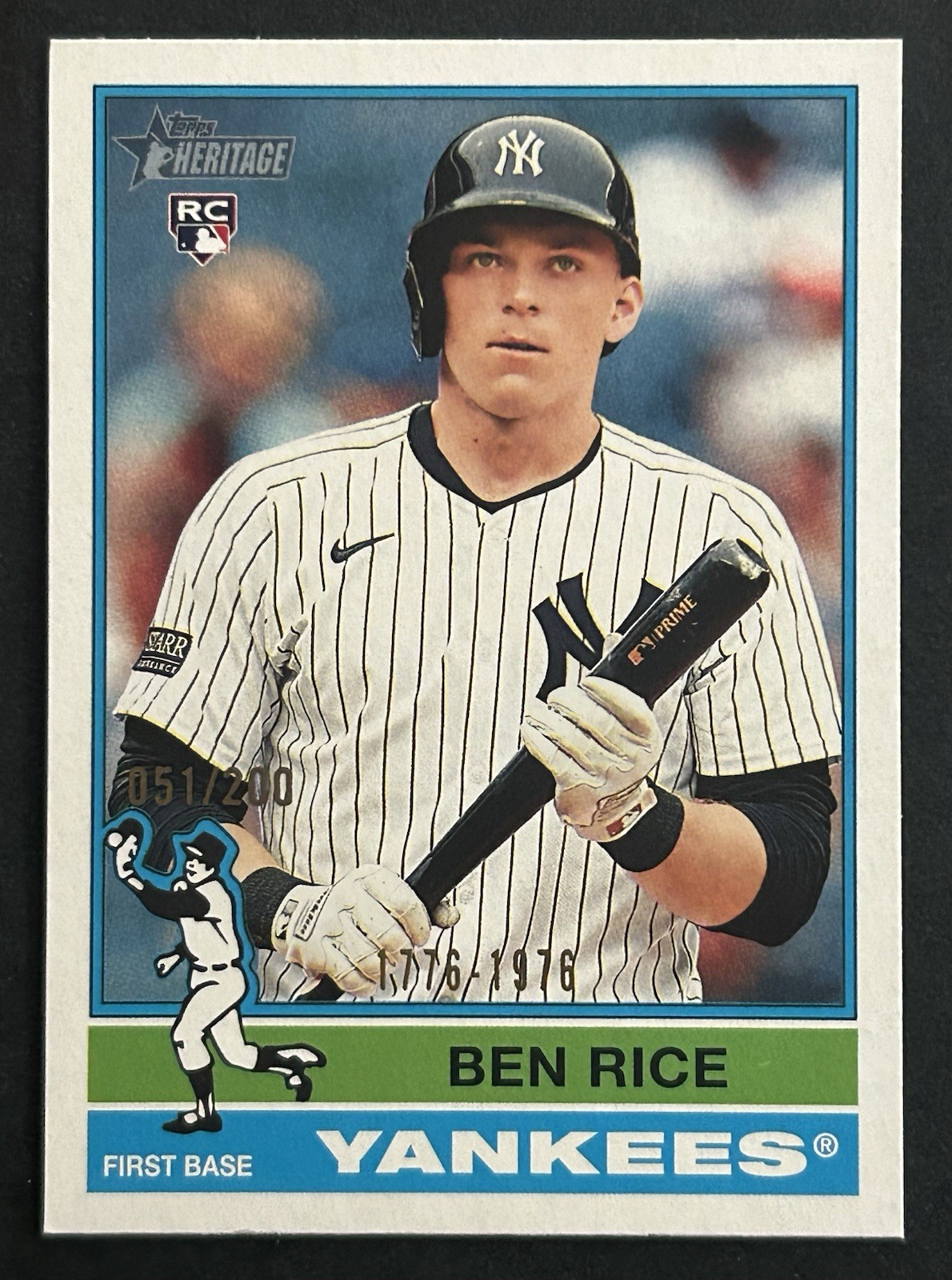 2025 Topps Heritage BEN RICE Bicentennial /200 #406 SP Yankees RC (See Descript)