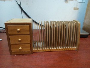 Vintage Wooden Desktop 31 Day 32 Slots Bills Mail Organizer