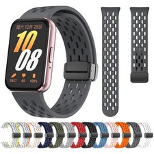 Magnetic  Buckle Silicone Strap for Samsung Galaxy Fit 3 SM-R390 Sports Band