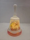 Fenton 1992 Mother’s Day Bell White Satin Cat With Kittens Hand Painted