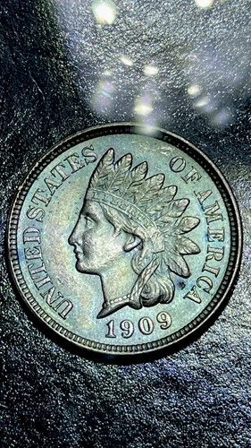1909 Indian Head Cent Coin Penny Uncirculated Details Nice Detail